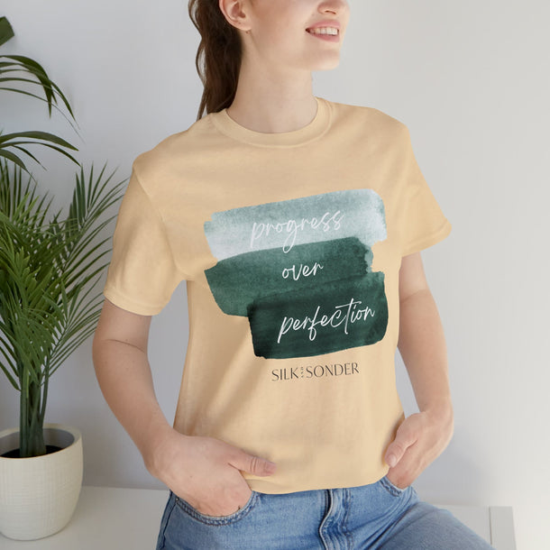 Printify T-Shirt Progress Over Perfection Short Sleeve Tee